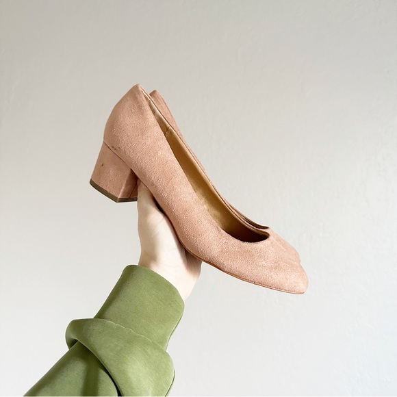 LOFT Shoes - Loft Nude Pink Suede Round Toe Block Heel Pump
